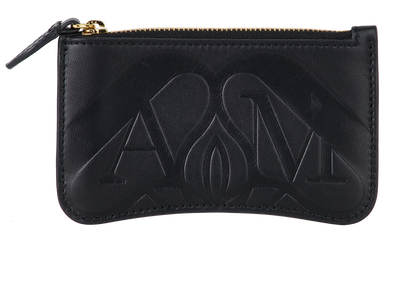 Alexander McQueen Seal Card Holder, £95, Accessories, Black, Leather, Front view